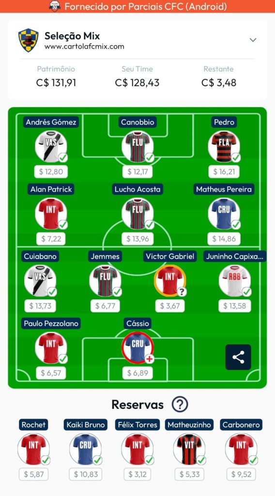 Seleção Mix - 8ª Rodada