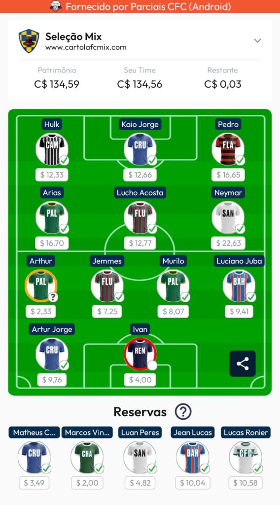 Seleção Mix - 9ª Rodada