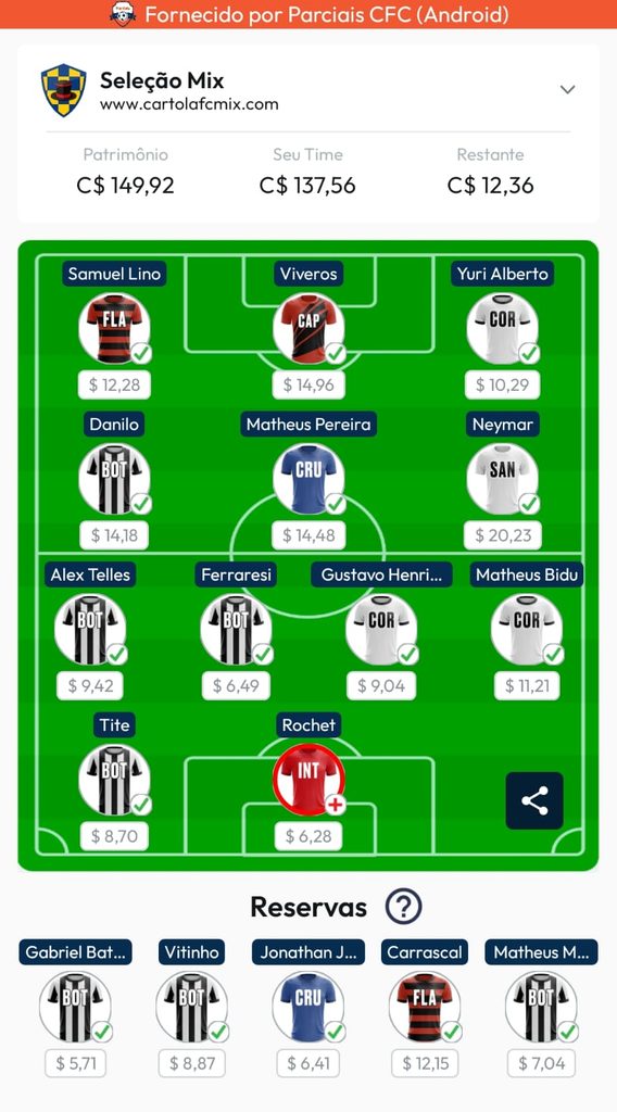 Seleção Mix - 31ª Rodada
